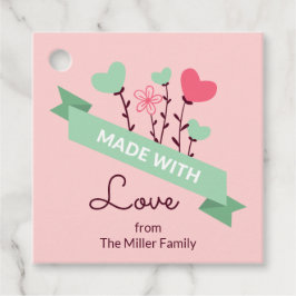 Para Recuerdos Hecho con amor Etiquetas modernas de favores rosad