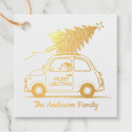 Para Recuerdos Hombre de nieve en un auto | Etiquetas de Favor de