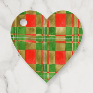 Para Recuerdos MAC GREGOR TARTAN Forma de corazón Etiquetas de re