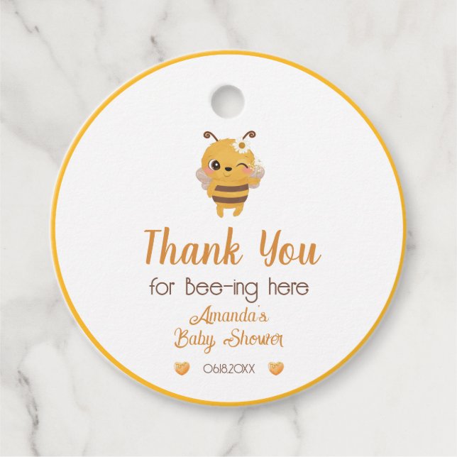 Para Recuerdos Mami To Bee Baby Shower Gracias Etiquetas De Regal (Anverso)