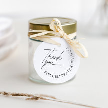 Minimalista Negro y Blanco Gracias Etiquetas Favor