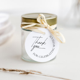 Para Recuerdos Minimalista Negro y Blanco Gracias Etiquetas Favor