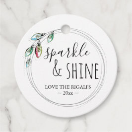 Para Recuerdos Navidades de acuarela Luces Etiquetas de regalo