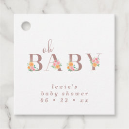 Para Recuerdos Oh Tipo de bebé y Rosas Etiquetas Baby Shower Favo