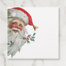 Para Recuerdos Papá Noel Vintage con etiquetas de regalo de Navid
