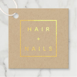 Para Recuerdos PELO + logotipo de NAILS kraft Etiquetas favoritas