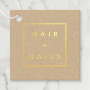 Para Recuerdos PELO + logotipo de NAILS kraft Etiquetas favoritas