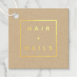 Para Recuerdos PELO + logotipo de NAILS kraft Etiquetas favoritas
