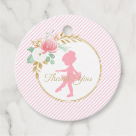 Para Recuerdos Pequeña Ballerina floral y rayas Gracias Etiquetas