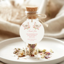 Pequeña Mariposa Gracias Etiquetas Baby Shower Fav