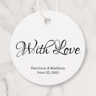Para Recuerdos Personalizado guión negro Boda de texto etiquetas