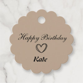 Para Recuerdos simples y clásicas etiquetas de regalo de cumpleañ