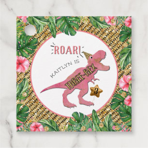 Para Recuerdos Tres Rex Dinosaur 3ª Etiquetas De Favor De Cumplea