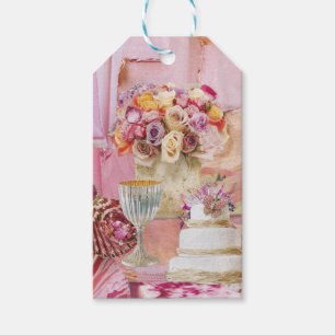 Para Regalos 10 etiquetas de regalo con pastel y goblet en rosa