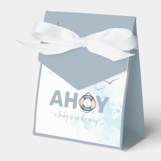 Para Regalos ¡Ahoy! Caja de Baby Shower favorita náutica (Front Side)