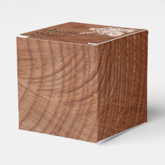 Para Regalos Árbol Anillos Rústico Campo Caja de Favor de Boda