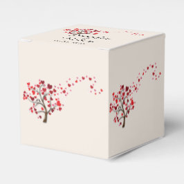 Para Regalos Árbol de corazón rojo en caja de favores de matrim