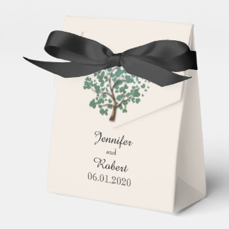 Para Regalos Árbol de corazón verde en caja de favores de marfi