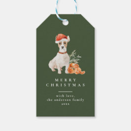 Para Regalos Árbol de Navidad con tipografía de perro Etiquetas