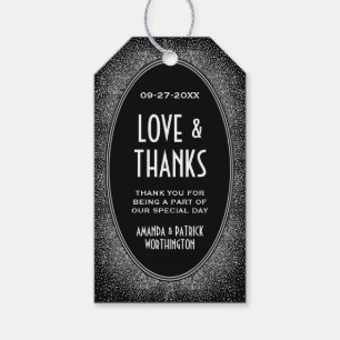 Para Regalos Art Deco Black Silver Boda Gracias Etiquetas Favor