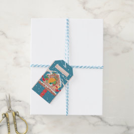 Para Regalos Aves con Navidades Luces Etiquetas de regalo de va