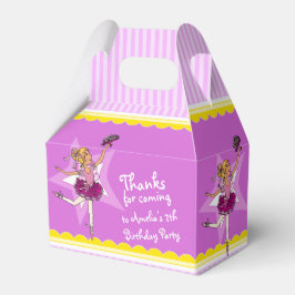 Para Regalos Ballerina púrpura rosa caja de favores de cumpleañ