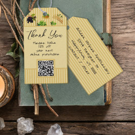 Para Regalos Bandas Botánicas Gracias Código QR Etiquetas de ne