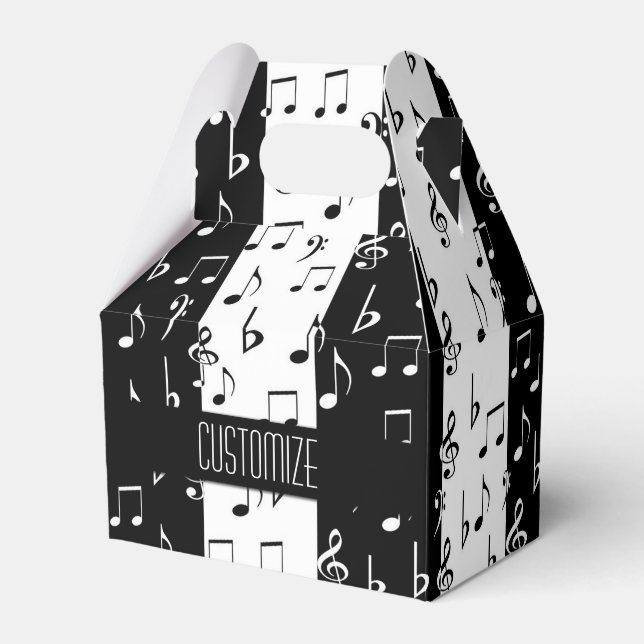Para Regalos Bandas musicales en blanco y negro Caja de Favor G (Front Side)