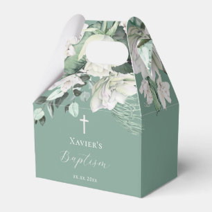 Para Regalos baptismo verde blanco caja de favoritos