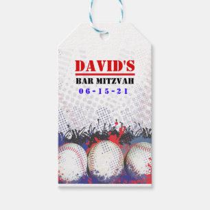 Para Regalos BASEBALL SPLATTER Bar Mitzvah Llevar etiquetas de
