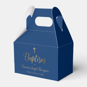 Para Regalos Bautismo personalizado Bebé azul oscuro caja de fa
