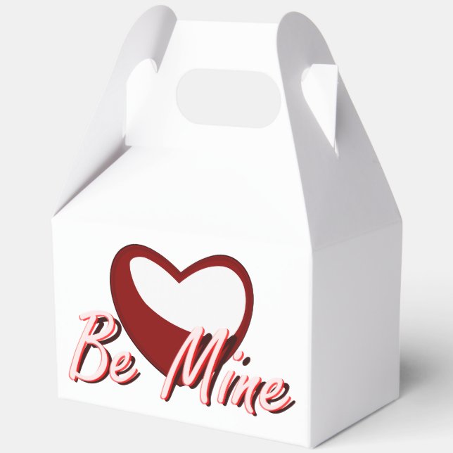 Para Regalos "Be Mine" Caja de Favor del Corazón Rojo (Anverso)
