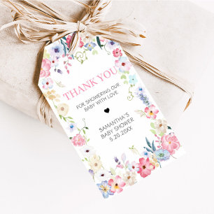 Para Regalos Bebé floral en etiquetas de Baby Shower de primave