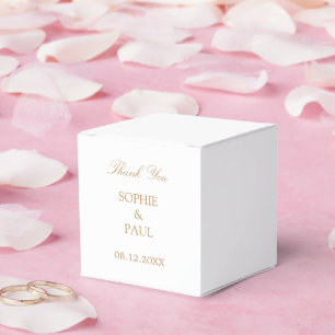 Para Regalos Blanco Beige Dorado Caja de Favor de la Boda Tradi
