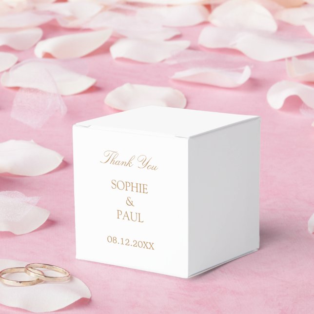 Para Regalos Blanco Beige Dorado Caja de Favor de la Boda Tradi (Boda)