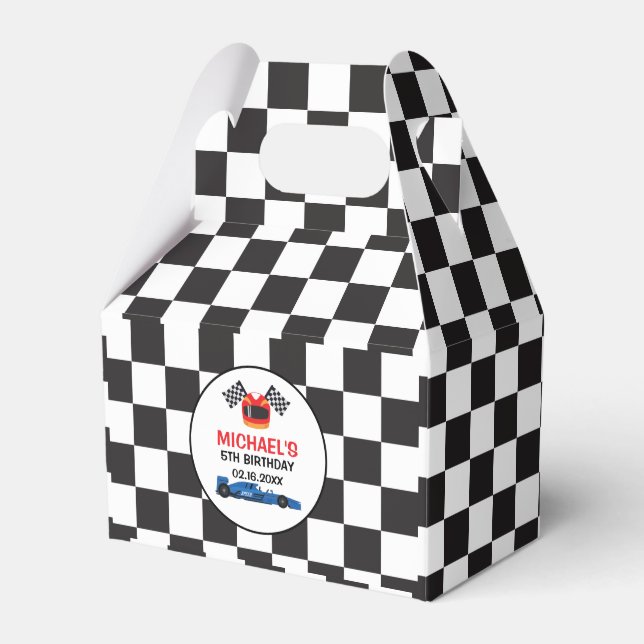 Para Regalos Blue Car Racing Birthday  Caja de regalo (Front Side)