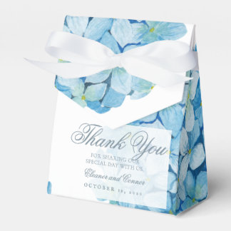 Para Regalos Blue Hydrangea Sofisticada Caja de Favor de Bodas