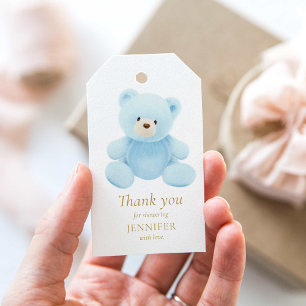 Para Regalos Blue Teddy Bear Gracias Por Favor De Las Etiquetas