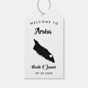 Para Regalos Boda de Aruba: Etiquetas de la bolsa de bienvenida