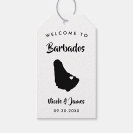 Para Regalos Boda de la isla de Barbados: Etiquetas de la bolsa