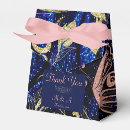 Para Regalos Boda de mariposa de oro azul real Caja de Favor de