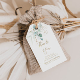 Para Regalos Boda del Eucalipto Verde Oro Gracias Etiquetas de 