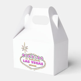 Para Regalos BODA EN LA CAJA DE FAVOR DE LAS VEGAS. Logo rosa.