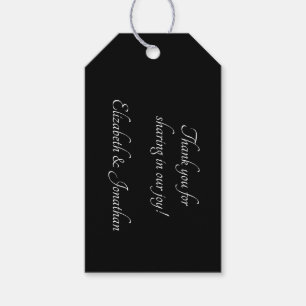 Para Regalos Boda Negro Sencillo Gracias Atar A Las Etiquetas