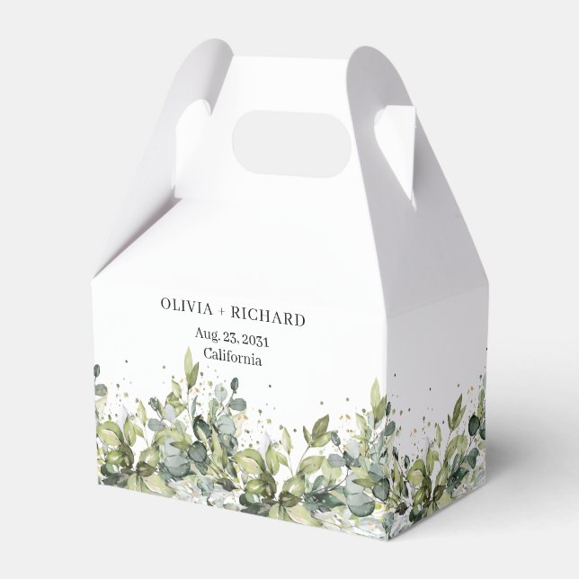 Para Regalos Boho acuarela eucalipto oro Caja de favores de la  (Front Side)