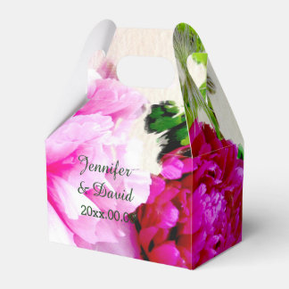 Para Regalos Bonita Caja de Favor Gable Boda Peonies