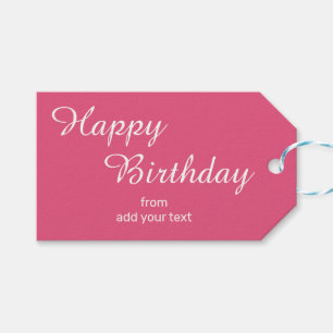 Para Regalos Bonitas etiquetas de regalo de cumpleaños rosado