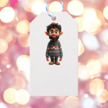 Bonito Guy Navidades Elf White Gift Etiquetas