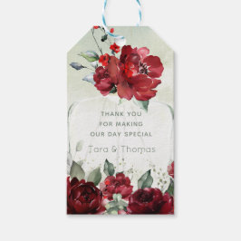 Para Regalos Botella De Peonies Boda Favor Regalo Etiquetas Lar