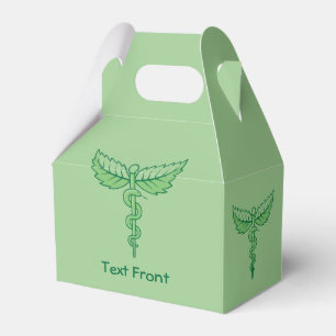 Para Regalos Caduceo con caja de favor de hojas